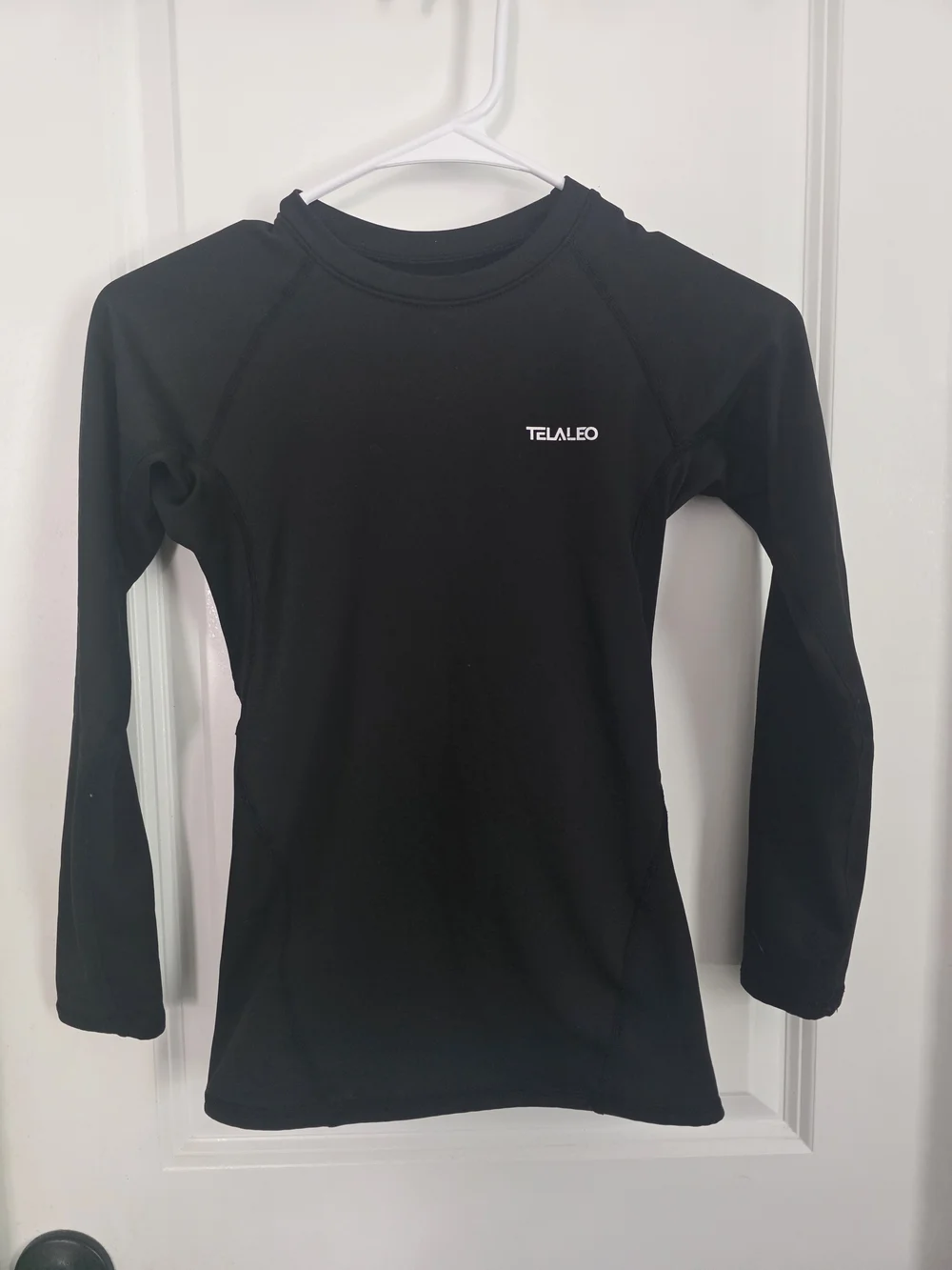 Youth Black Thermal Swim Top & Tights Set